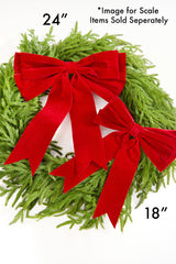 18" Red Velvet Premade Bow with Dove Tail