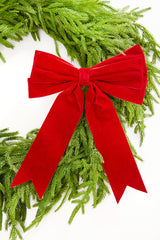 18" Red Velvet Premade Bow with Dove Tail