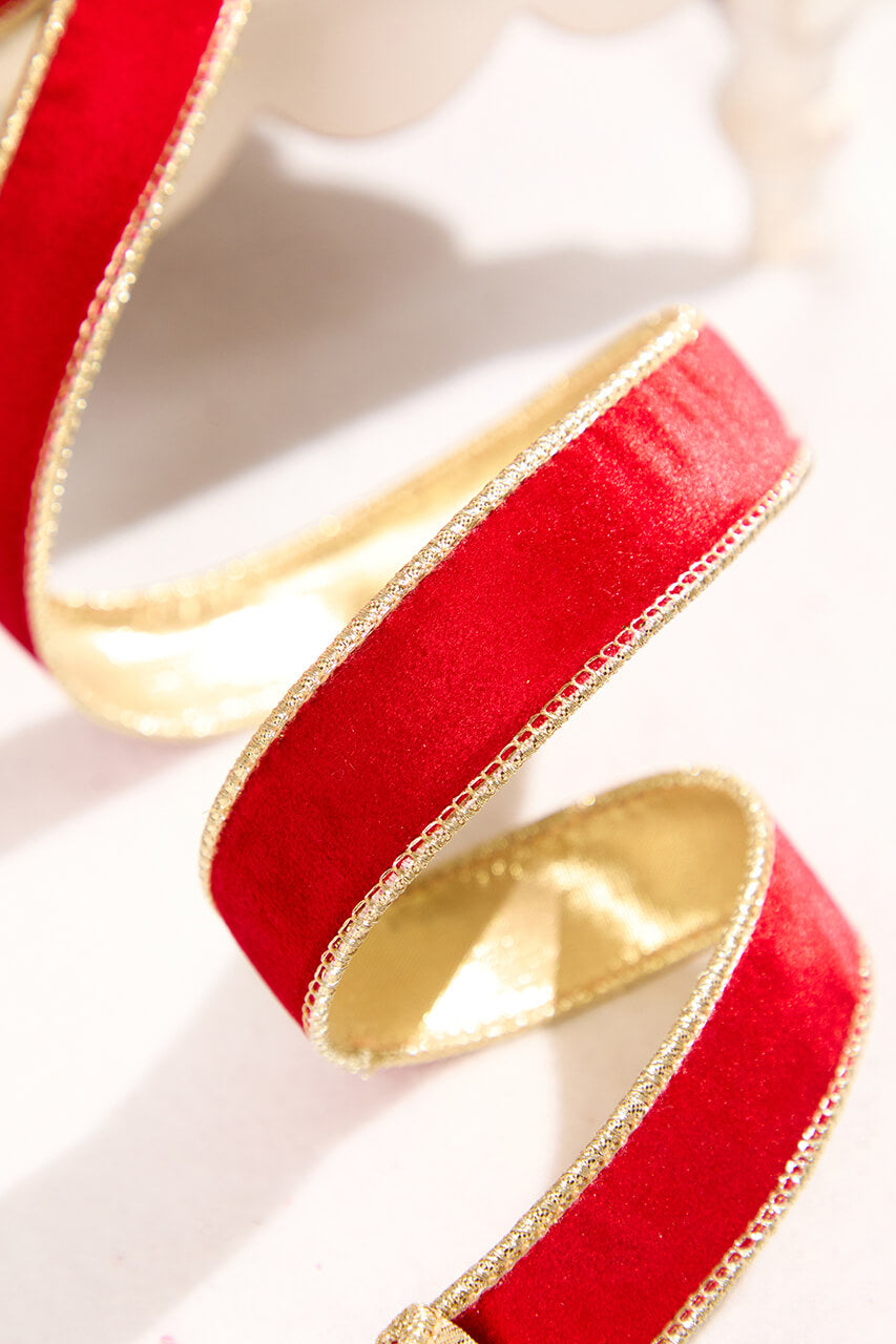 1" x 10 Yard Red Velvet Ribbon