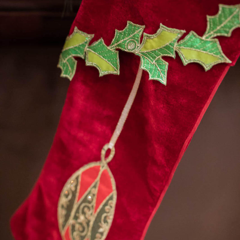25" Velvet Hanging Ornaments Stocking