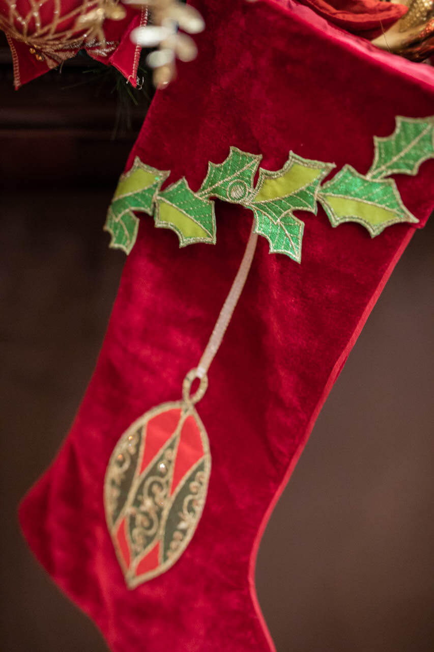 25" Velvet Hanging Ornaments Stocking