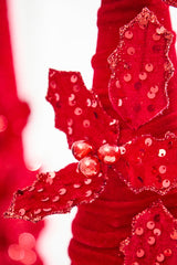 23" Red Velvet Cone Tree with Holly