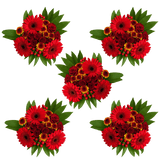 16 Red Fall Flower Bouquets Premium Arrangement Set