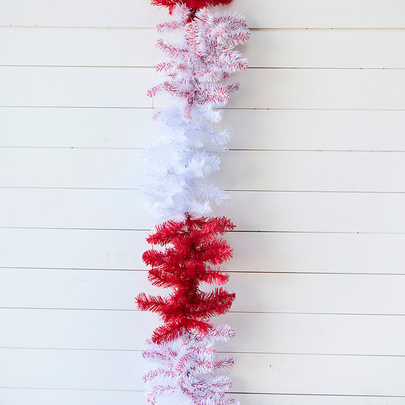 Caprico Red White Garland 9 Ft Color Block Holiday Decoration