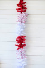 Caprico Red White Garland 9 Ft Color Block Holiday Decoration