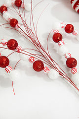 Red White Peppermint Ball Spray 25 Inch Christmas Decoration