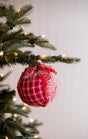 4” Plaid Wool Ball Christmas Ornaments
