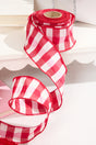 2.5" x 10 Yard Red and White Checked Ribbon