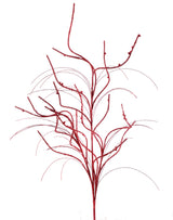 32” Red Glitter Curly Willow Spray