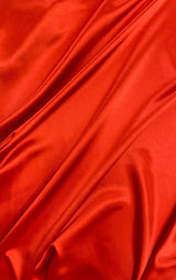 Crepe Satin Polyester Fabric - Red, Shiny, 58" Width (1 Yard)