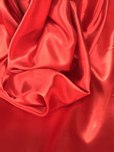 Red Medium Satin Polyester Fabric - Red, Satin, 58"-60" Wide