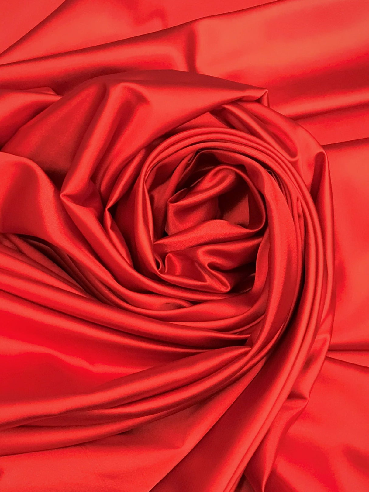 Red Stretch Charmeuse Fabric - Red, 59" Width