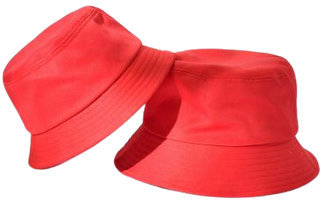 Bucket Hats Cotton Fabric - Red, Head Size 56-58CM (1 Unit)