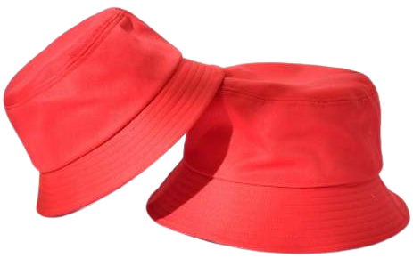 Bucket Hats Cotton Fabric - Red, Head Size 56-58CM (1 Unit)