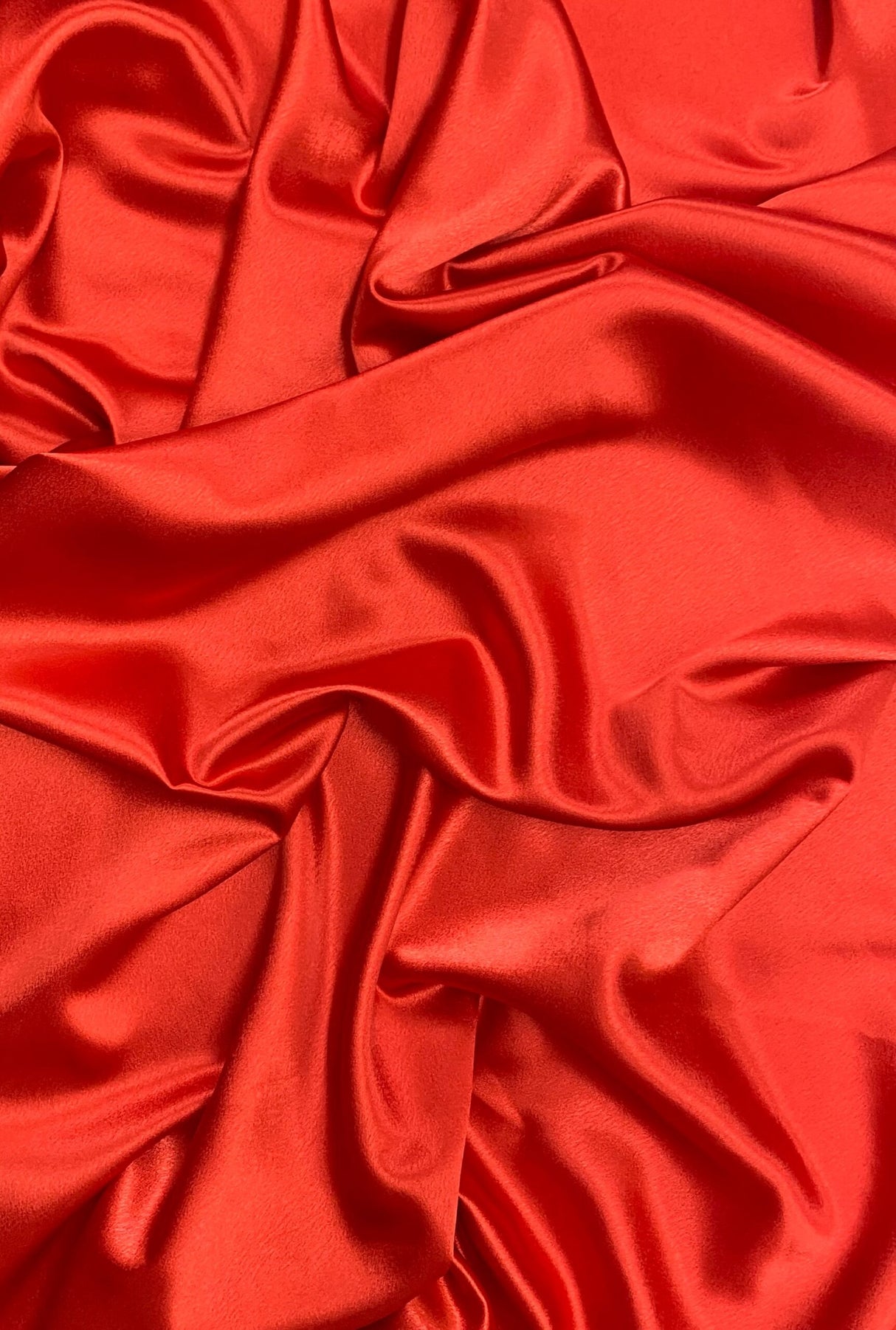 Crepe Satin Polyester Fabric - Red, Shiny, 58" Width (1 Yard)