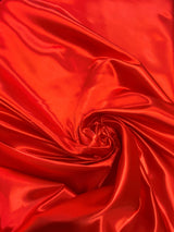 Red Bridal Satin Polyester Fabric - Red, Sheen, 58"-60" Width (1 Yard)