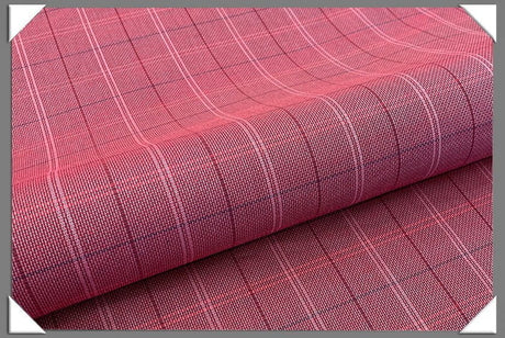 Crimson Plaid Italian Cotton Shirting Fabric - Crimson Plaid, 58/60" Width (1 Yard)