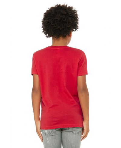 Bella Canvas 3001Y Airlume Combed And Ring-Spun Cotton Fabric - Red, Crew Neck, Short Sleeve (1 Shirt)