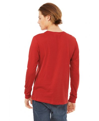 Bella Canvas 3501 Long Sleeve Cotton Fabric - Red, Long Sleeve, Crew Neck (1 Piece)