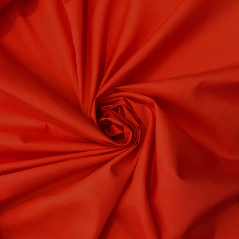 Apple Red Poly Cotton Fabric - Apple Red, Broadcloth, 59/60" Width (1 Yard)