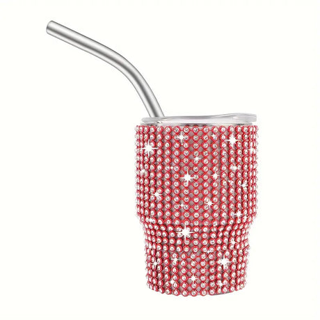 Thermal Sublimation Tumblers 2 Oz Rhinestone Shot Cup - Red, 2 Oz Capacity (1 Unit)