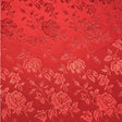 Red Rose Floral Jacquard Satin Fabric - Red Rose Floral Jacquard, 60/59" Width