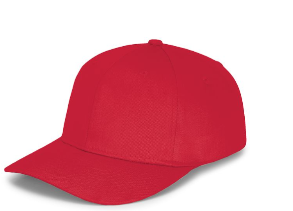 Panel Caps 6204 Cotton Twill Fabric - Red, Structured 6-Panel, Low-Profile, Snapback Adjustable, One Size