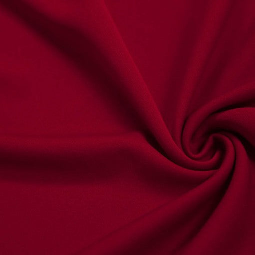 Red Solid Stretch Scuba Double Knit Fabric