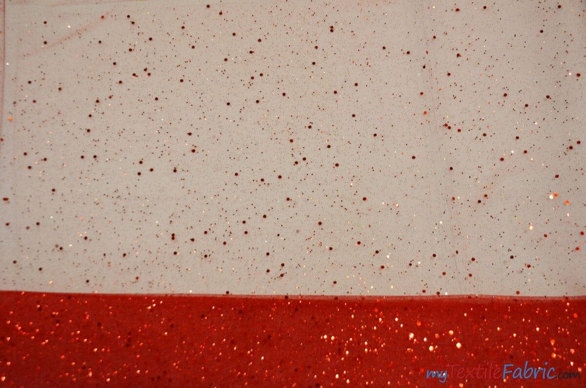 Tulle Glitter With Sequins Polyester Fabric - Glitter Embellished Sheer Tulle, Multiple Colors, 58/60" Width (1 Yard)