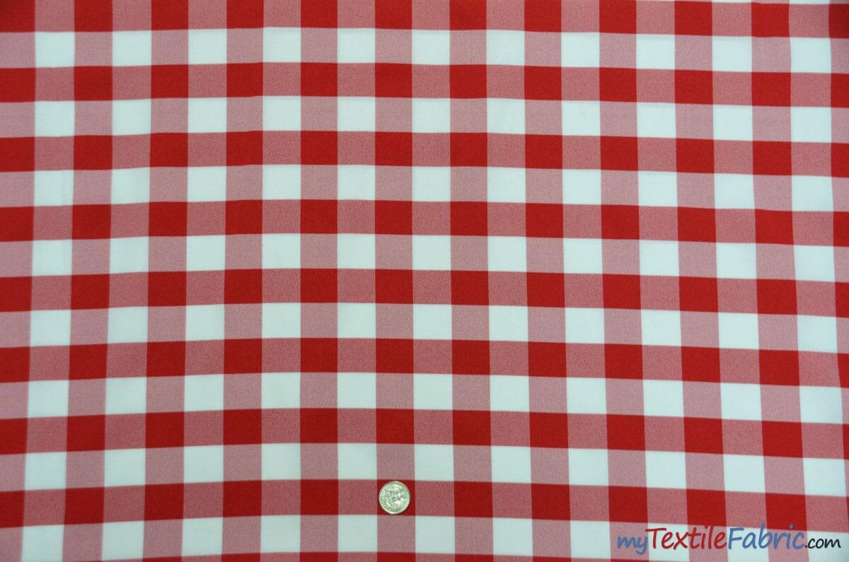 Picnic Checkers Polyester Fabric - Gingham Checkered, 1" X 1", 58/60" Width (1 Yard)
