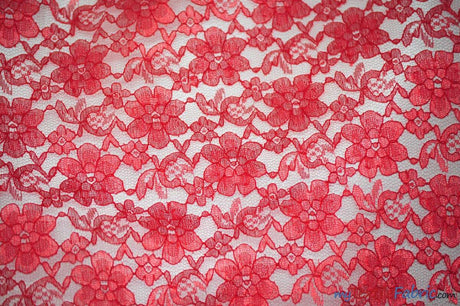 Raschel Lace Polyester Fabric - Floral Sheer Lace, 58/60" Width (1 Yard)