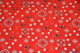 Bandana Cotton Print Polyester Cotton Broadcloth Fabric - Multiple Colors, 58/60" Width (1 Yard)