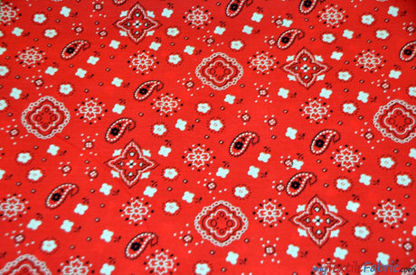 Bandana Cotton Print Polyester Cotton Broadcloth Fabric - Multiple Colors, 58/60" Width (1 Yard)