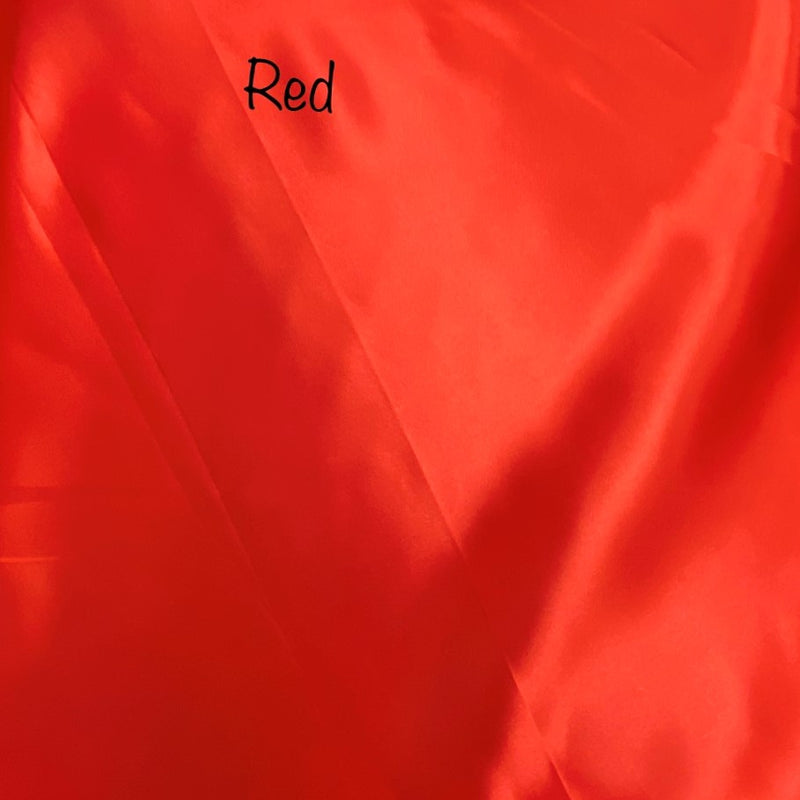 Red Bridal Satin Polyester Fabric - Red, Sheen, 58"-60" Width (1 Yard)