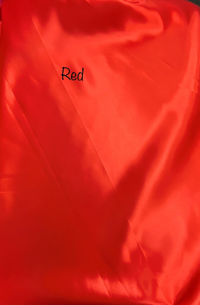 Red Bridal Satin Polyester Fabric - Red, Sheen, 58"-60" Width (1 Yard)