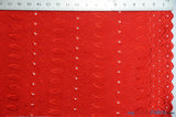 Polyester Cotton Eyelet Embroidery Fabric - Double Sided Border, 45" Wide, Multiple Colors (1 Yard)