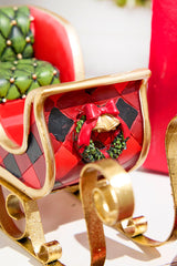 Resin & Metal Holiday Sleigh, Red - Set Of 2