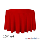 108 Inch Round Polyester Seamless Tablecloth Fabric - Solid Color, 108" Diameter (By Piece)