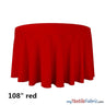 108 Inch Round Polyester Seamless Tablecloth Fabric - Solid Color, 108" Diameter (By Piece)