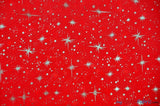 Shooting Star Foil Organza Polyester Fabric - Sheer Silver Metallic Star, 58/60" Width (1 Yard)