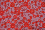 Luxury Mesh Embroidery Polyester Fabric - Embroidered Floral Mesh, 54" Width, Champagne (1 Yard)