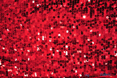 New York Dazzle Polyester Sequins Fabric - 6Mm Sequins, Semi Solid Mesh Sheer Background, 52" Width, Multiple Colors (1 Yard)