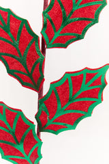 20 Inch Red & Green Metallic Leaf Spray