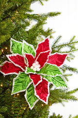 22" Velvet Poinsettia Stem