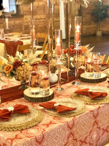Round Scuba Tablecloth 132 Inch Henna Rust/Burnt Orange