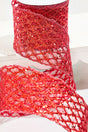 4" x 10 Yard Red Mesh Wired Ribbon