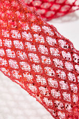 4 Inch x 10 Yard Red Mesh Wired Ribbon Christmas Craft Decor