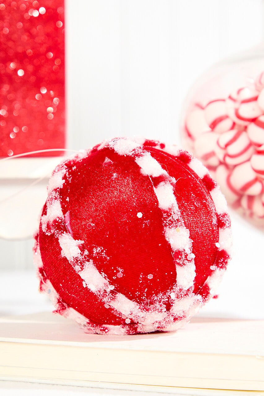 4 Inch Red Peppermint Trim Ornament