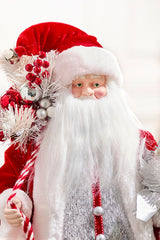 20" Santa Figure Holding Silver Tree