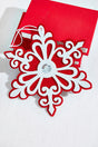 9.8" Red and White Snowflake Ornament